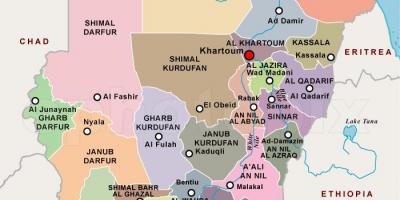 Քարտեզ Սուդանի շրջանների