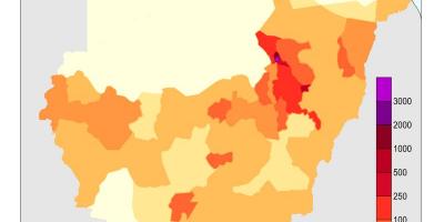 Քարտեզ Սուդանի բնակչության 